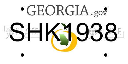 SHK1938 Georgia License Plate