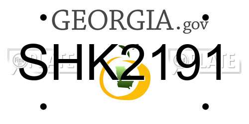 SHK2191 Georgia License Plate