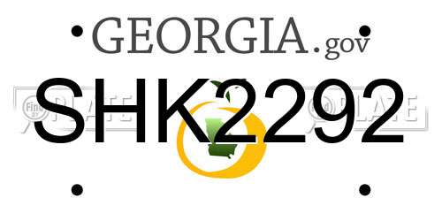 SHK2292 Georgia License Plate