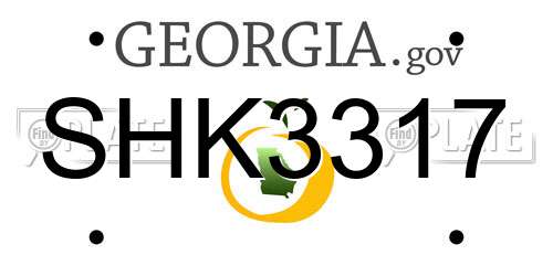 SHK3317 Georgia License Plate