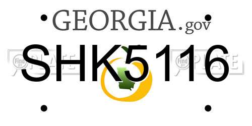 SHK5116 Georgia License Plate