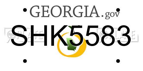 SHK5583 Georgia License Plate