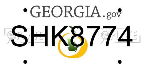 SHK8774 Georgia License Plate