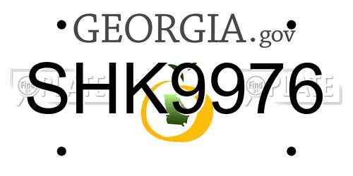 SHK9976 Georgia License Plate