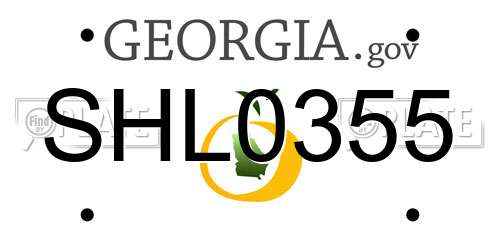 SHL0355 Georgia License Plate