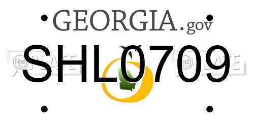 SHL0709 Georgia License Plate