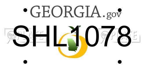 SHL1078 Georgia License Plate