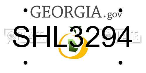 SHL3294 Georgia License Plate