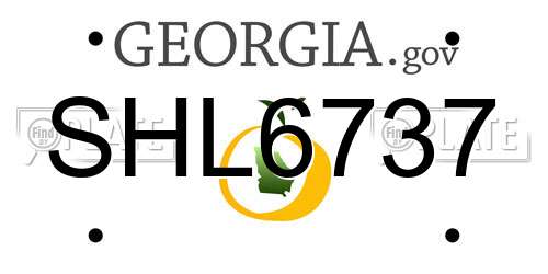 SHL6737 Georgia License Plate