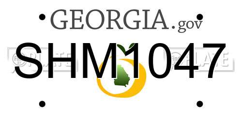 SHM1047 Georgia License Plate