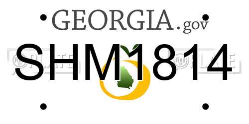 SHM1814 Georgia License Plate