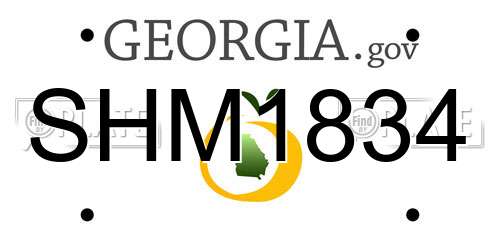 SHM1834 Georgia License Plate