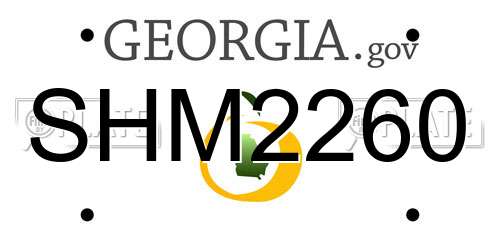 SHM2260 Georgia License Plate