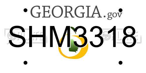 SHM3318 Georgia License Plate