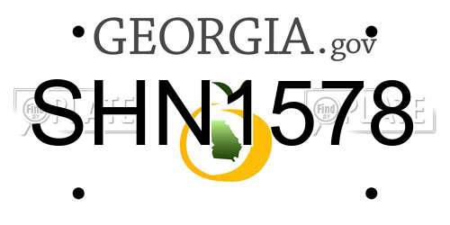 SHN1578 Georgia License Plate