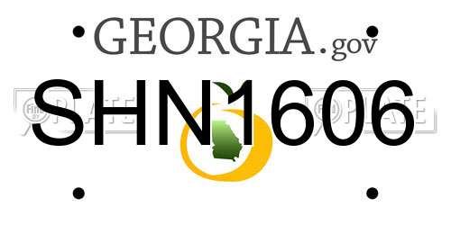 SHN1606 Georgia License Plate
