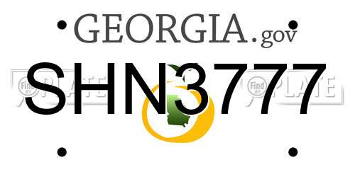 SHN3777 Georgia License Plate