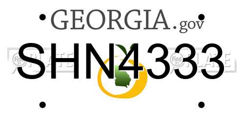 SHN4333 Georgia License Plate