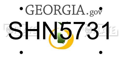 SHN5731 Georgia License Plate