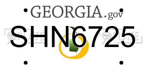 SHN6725 Georgia License Plate