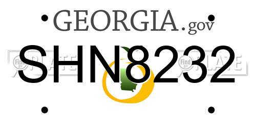 SHN8232 Georgia License Plate