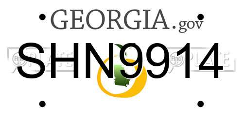 SHN9914 Georgia License Plate