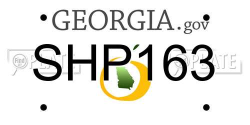 SHP163 Georgia License Plate