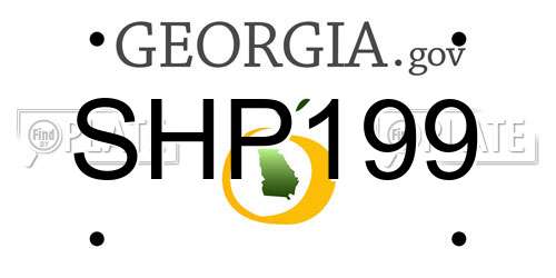 SHP199 Georgia License Plate