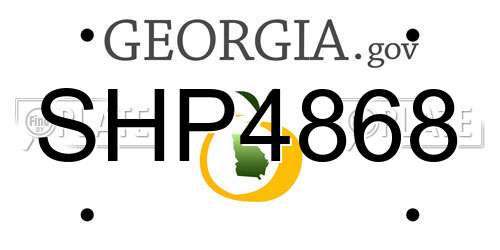 SHP4868 Georgia License Plate