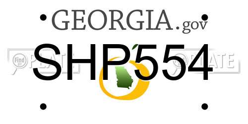SHP554 Georgia License Plate