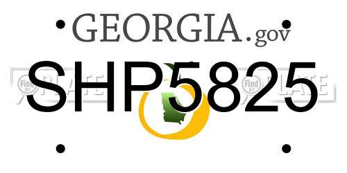 SHP5825 Georgia License Plate