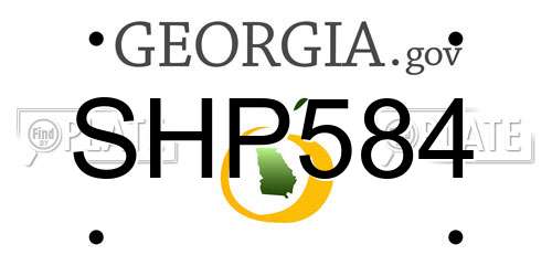 SHP584 Georgia License Plate