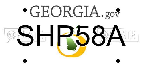 SHP58A Georgia License Plate