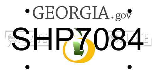 SHP7084 Georgia License Plate
