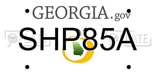 SHP85A Georgia License Plate