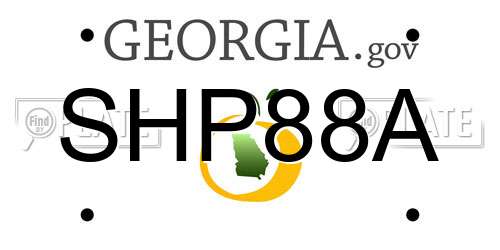 SHP88A Georgia License Plate