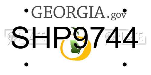 SHP9744 Georgia License Plate