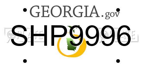SHP9996 Georgia License Plate