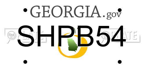 SHPB54 Georgia License Plate