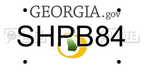 SHPB84 Georgia License Plate