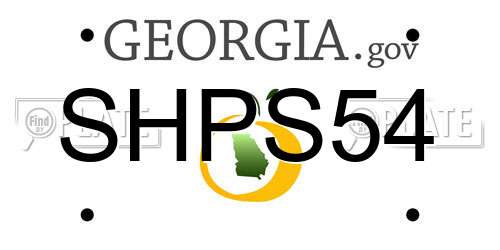 SHPS54 Georgia License Plate