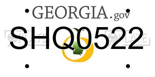 SHQ0522 Georgia License Plate