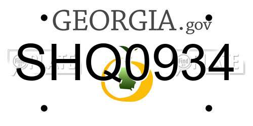 SHQ0934 Georgia License Plate