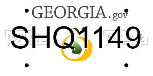 SHQ1149 Georgia License Plate