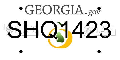 SHQ1423 Georgia License Plate