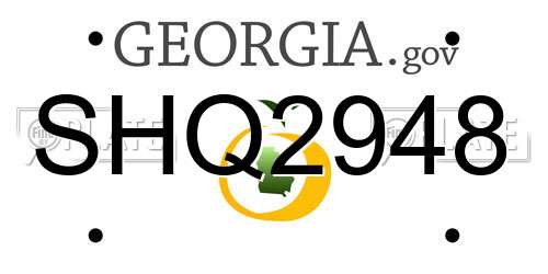 SHQ2948 Georgia License Plate