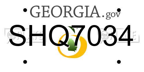 SHQ7034 Georgia License Plate