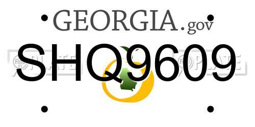 SHQ9609 Georgia License Plate