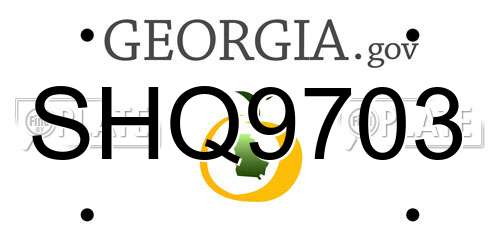 SHQ9703 Georgia License Plate