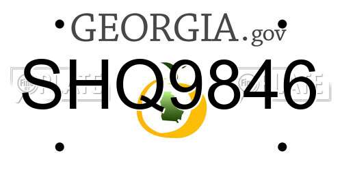 SHQ9846 Georgia License Plate